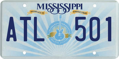 MS license plate ATL501