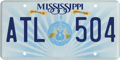 MS license plate ATL504
