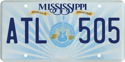 MS license plate ATL505