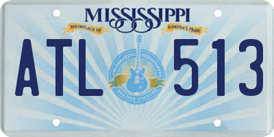 MS license plate ATL513