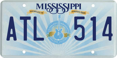 MS license plate ATL514