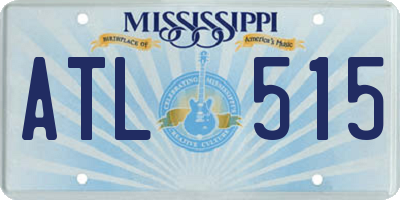 MS license plate ATL515