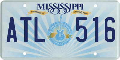 MS license plate ATL516