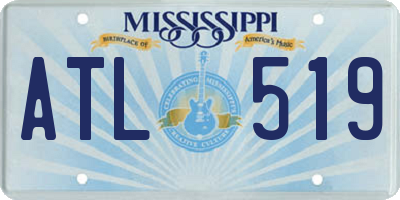 MS license plate ATL519
