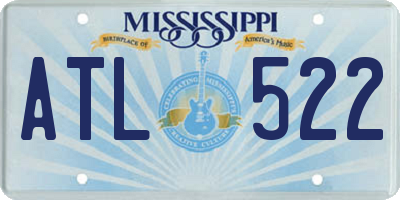 MS license plate ATL522