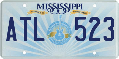 MS license plate ATL523