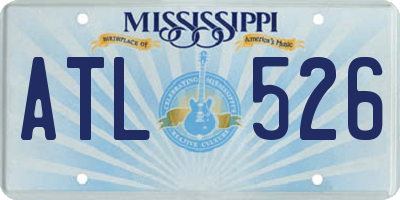 MS license plate ATL526