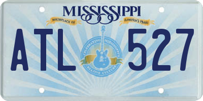 MS license plate ATL527
