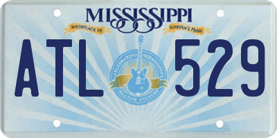 MS license plate ATL529