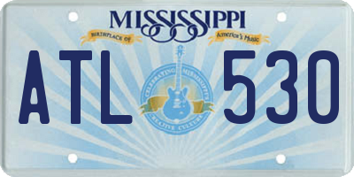 MS license plate ATL530