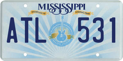 MS license plate ATL531