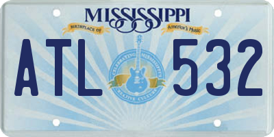 MS license plate ATL532