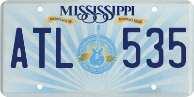 MS license plate ATL535
