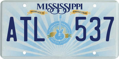 MS license plate ATL537