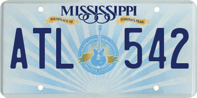 MS license plate ATL542