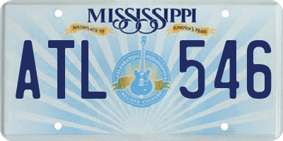 MS license plate ATL546