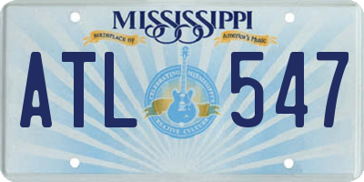 MS license plate ATL547