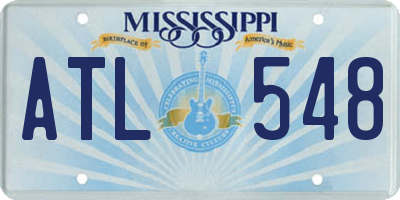 MS license plate ATL548