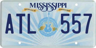 MS license plate ATL557