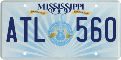 MS license plate ATL560