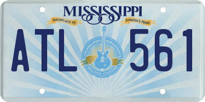 MS license plate ATL561