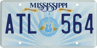 MS license plate ATL564