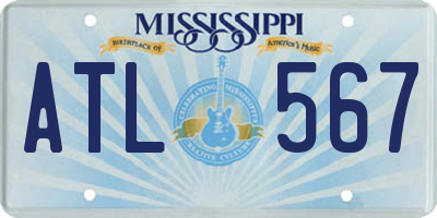 MS license plate ATL567