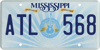 MS license plate ATL568
