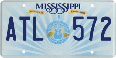 MS license plate ATL572
