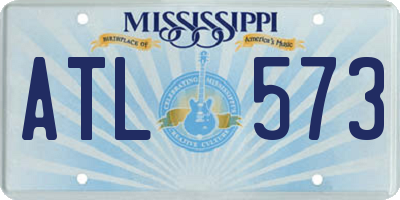 MS license plate ATL573