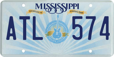 MS license plate ATL574