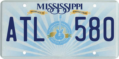 MS license plate ATL580