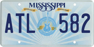 MS license plate ATL582