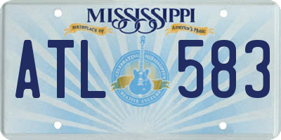 MS license plate ATL583