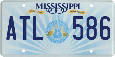 MS license plate ATL586