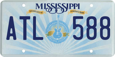 MS license plate ATL588