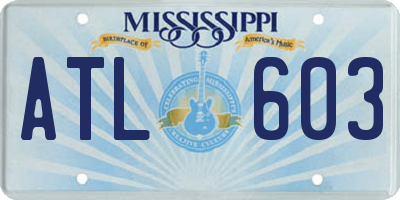 MS license plate ATL603
