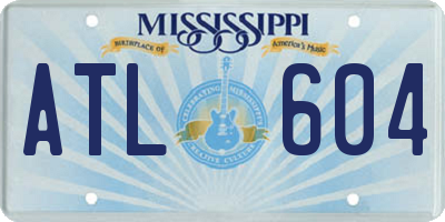 MS license plate ATL604
