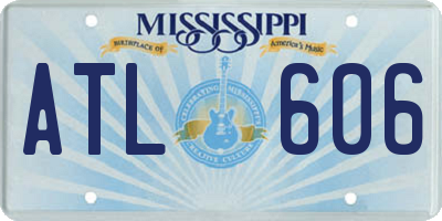 MS license plate ATL606