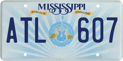 MS license plate ATL607