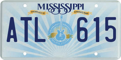 MS license plate ATL615