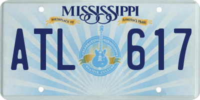 MS license plate ATL617