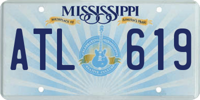 MS license plate ATL619