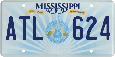 MS license plate ATL624