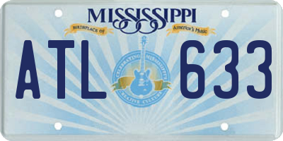 MS license plate ATL633