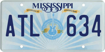 MS license plate ATL634