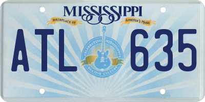 MS license plate ATL635