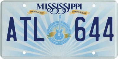 MS license plate ATL644