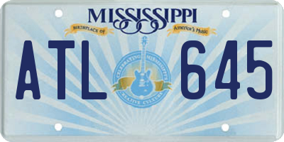 MS license plate ATL645