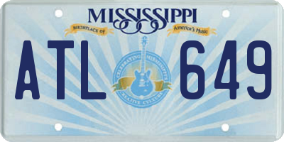 MS license plate ATL649